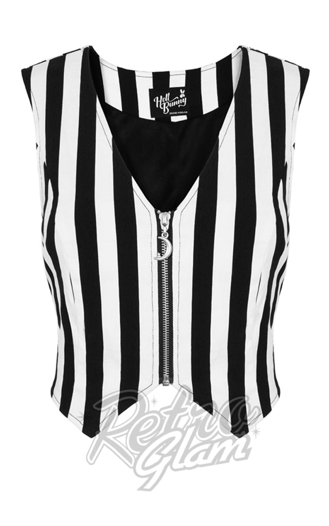 Hell Bunny Striped Gasper Waistcoat