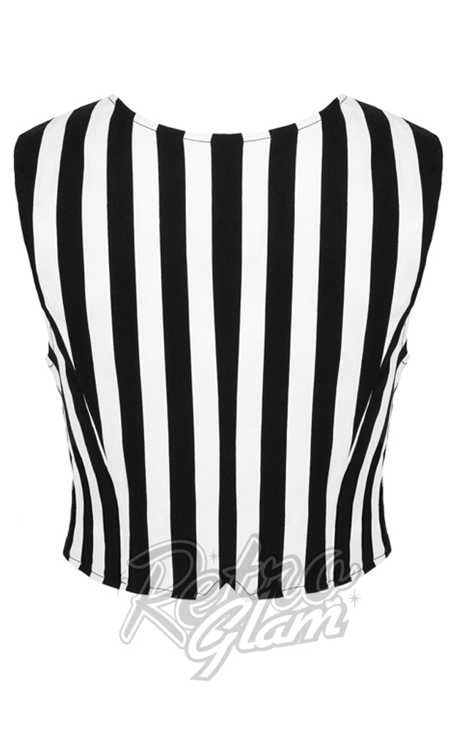 Hell Bunny Striped Gasper Waistcoat