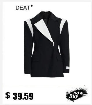 Hollow Out Bow Tie Women's Blazer New Notched Single-breasted Slim Suit