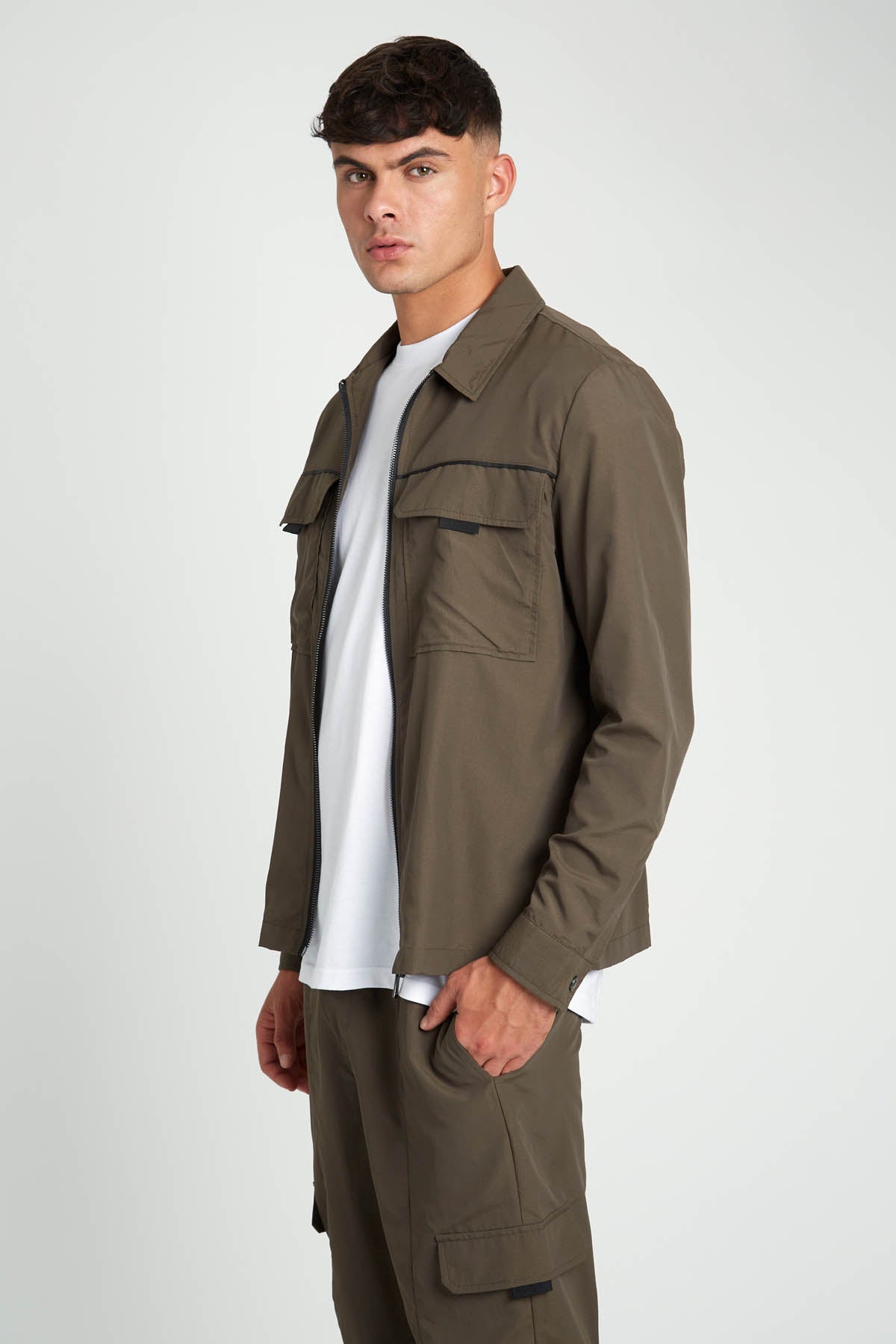 HUGO RIPSTOP ZIP THROUGH OVERSHIRT