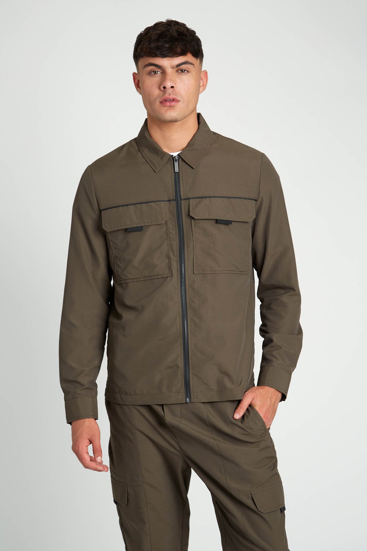 HUGO RIPSTOP ZIP THROUGH OVERSHIRT