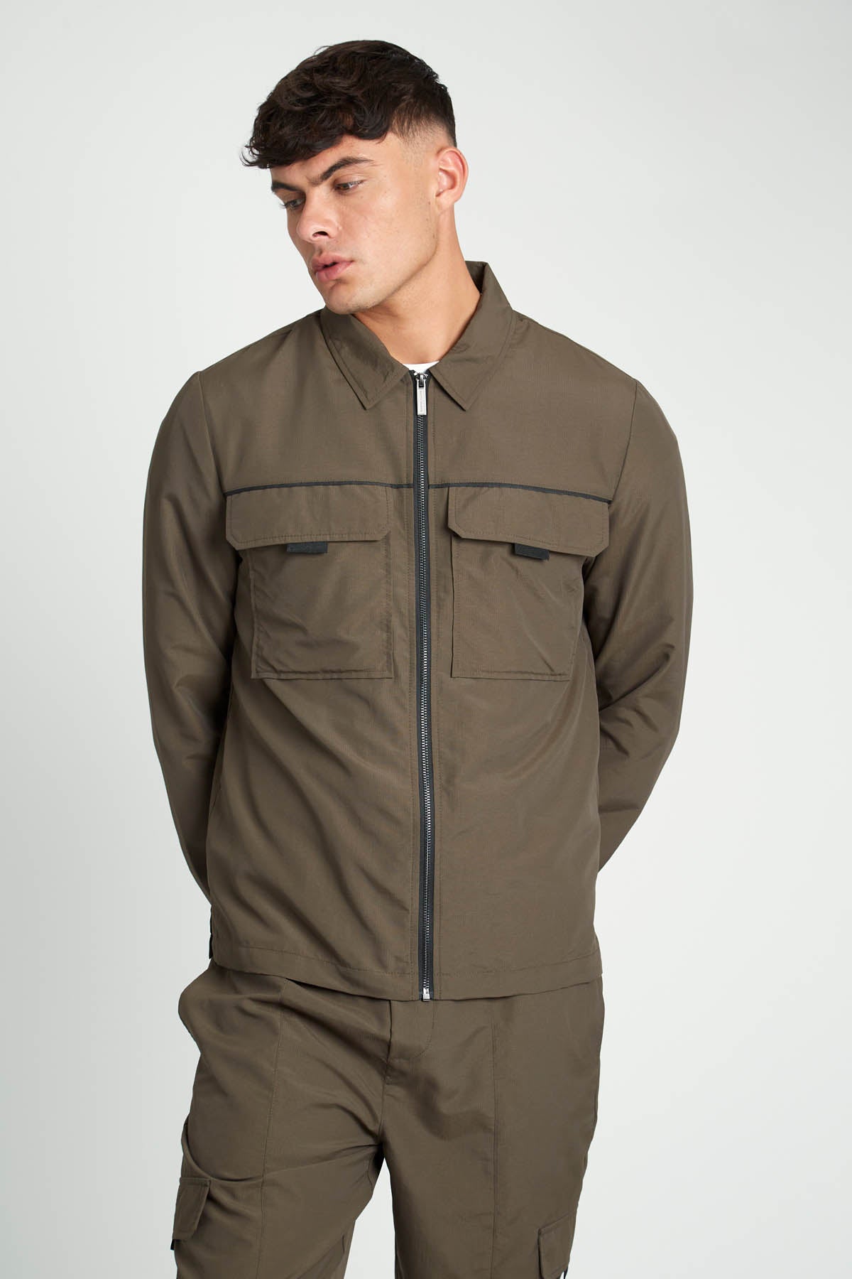 HUGO RIPSTOP ZIP THROUGH OVERSHIRT