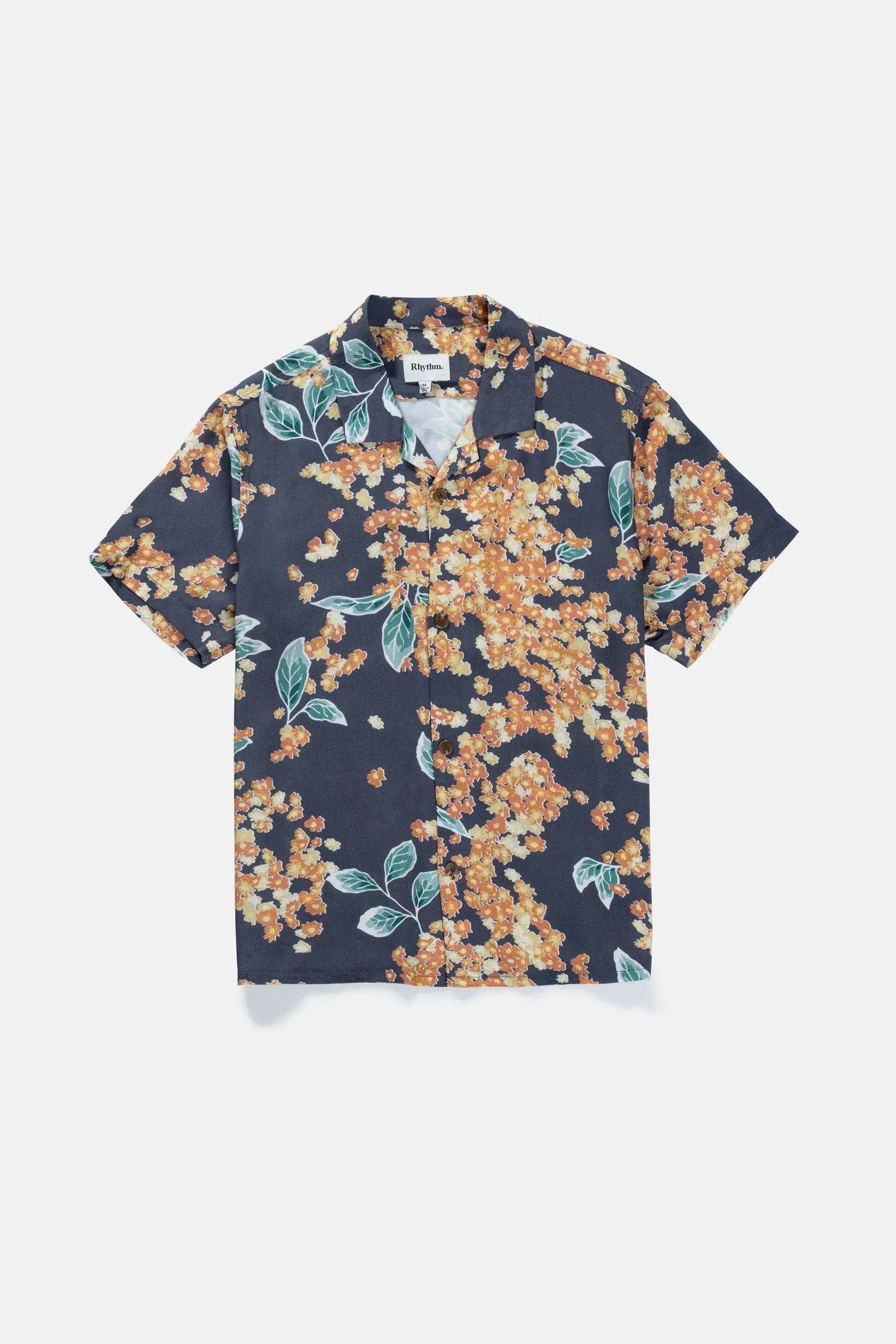 Isle Floral Cuban Ss Shirt Dark Navy