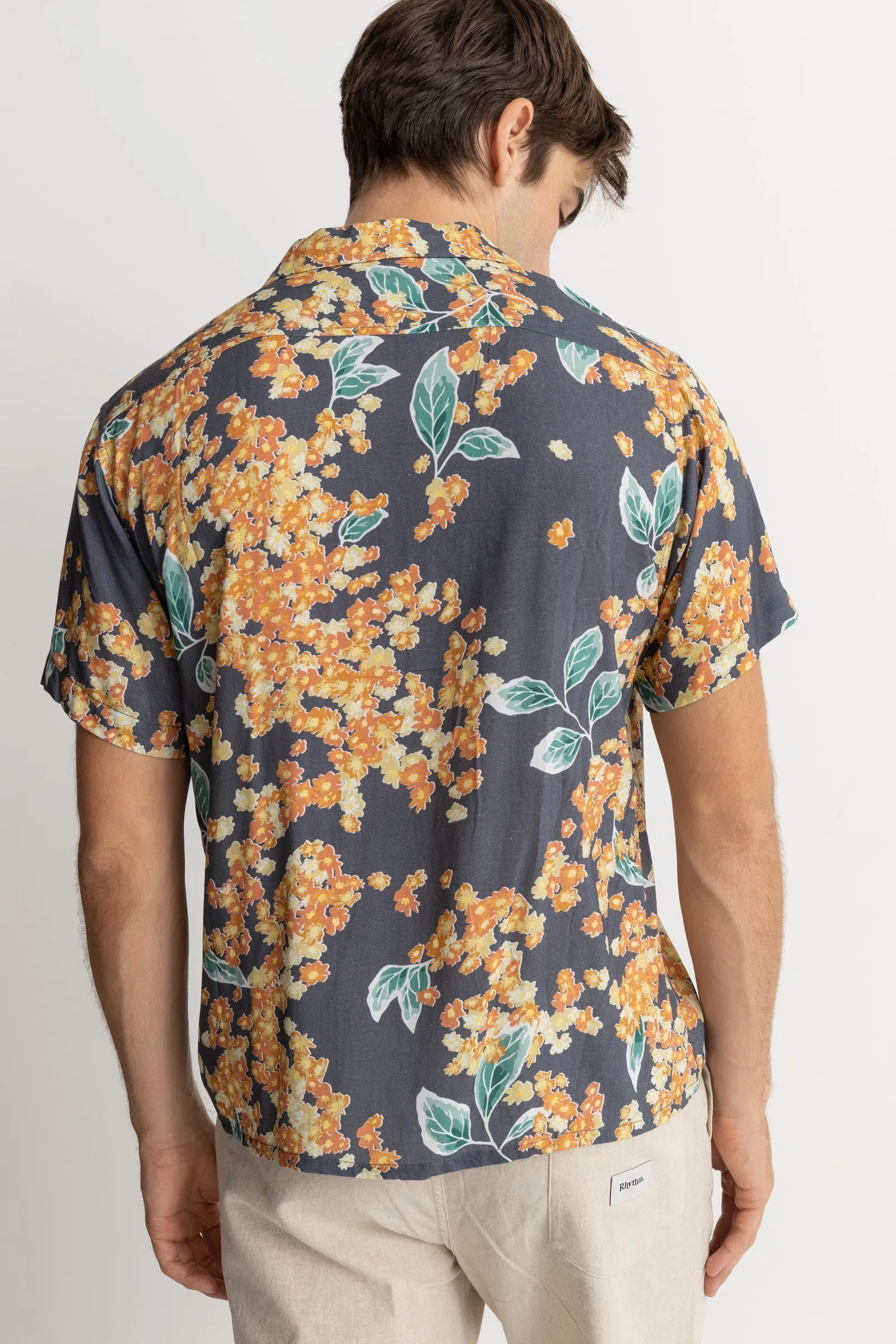 Isle Floral Cuban Ss Shirt Dark Navy