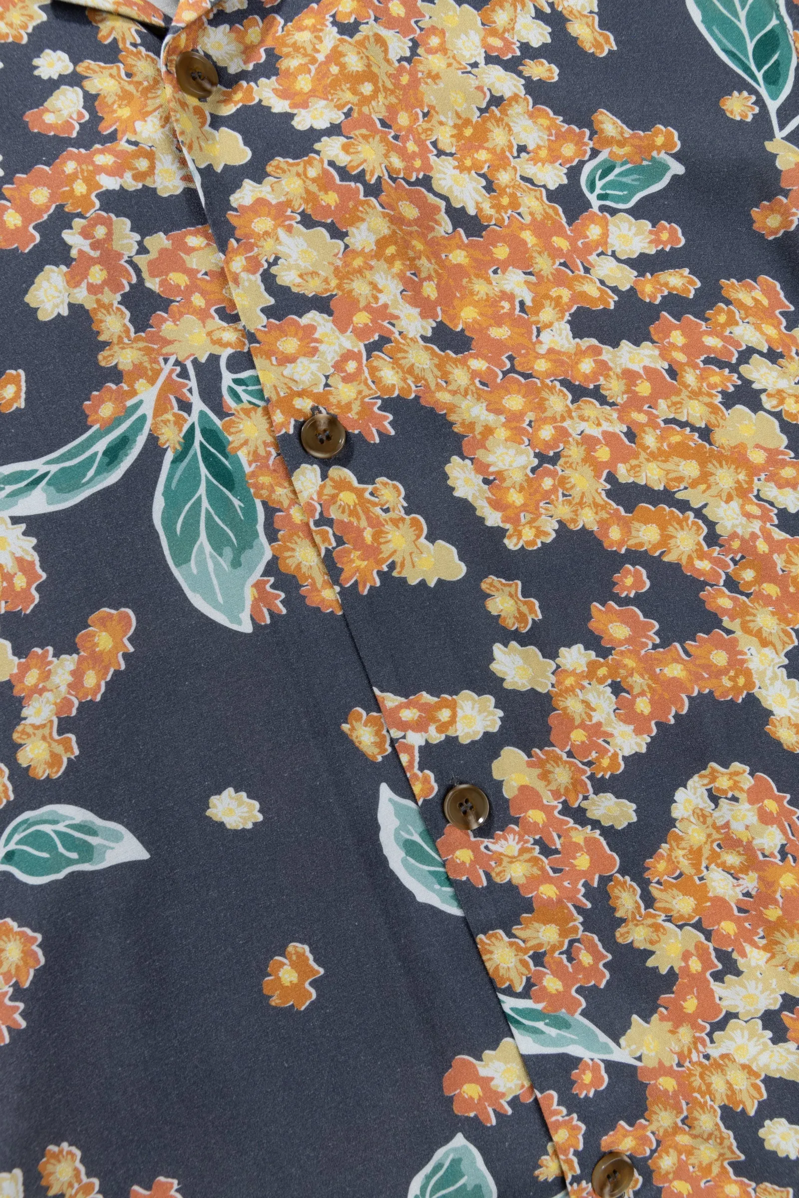 Isle Floral Cuban Ss Shirt Dark Navy