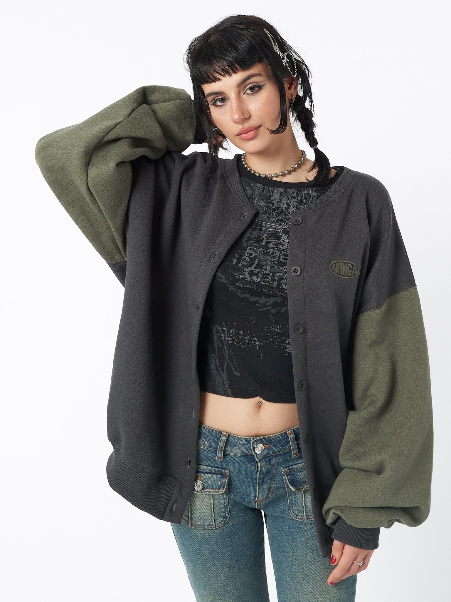 Ivy Black Green Bomber Jacket