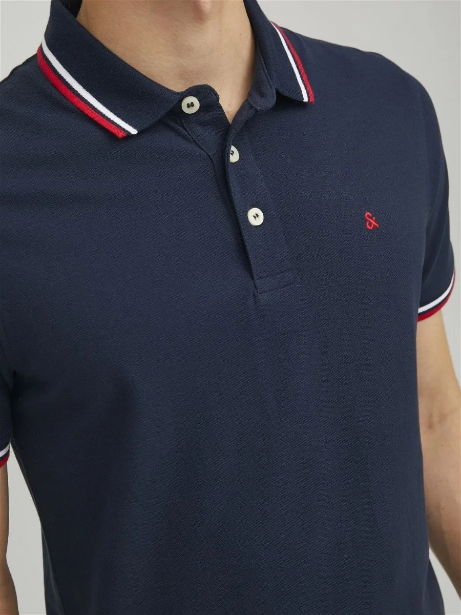 Jack & Jones Paulos Tipped Polo Shirt Navy Blazer