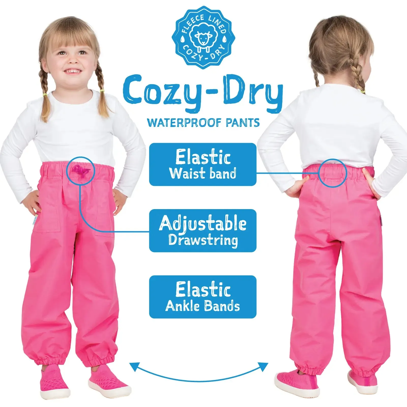 Jan & Jul Kids Cozy-Dry Rain & Snow Pants - Terrazzo