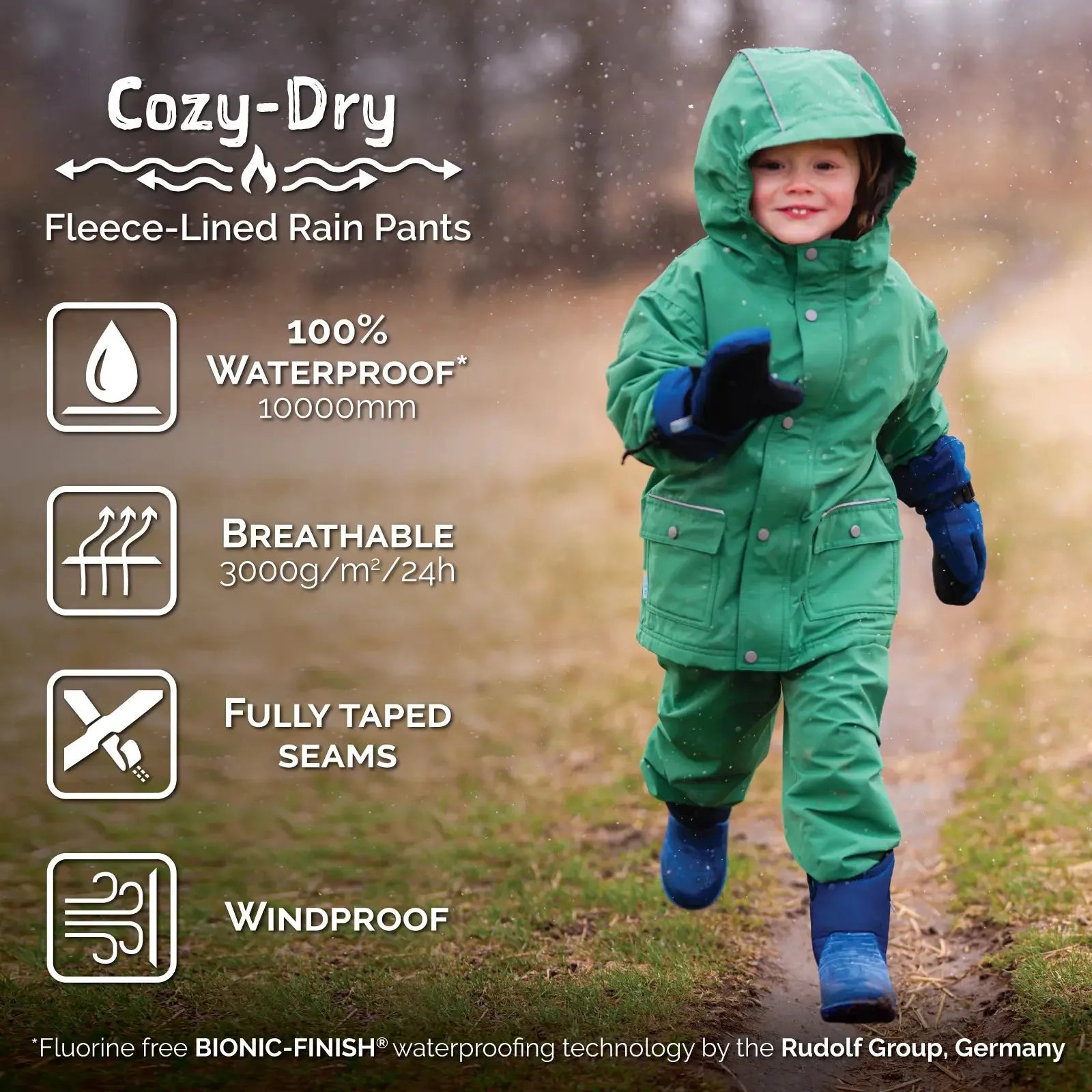 Jan & Jul Kids Cozy-Dry Rain & Snow Pants - Terrazzo