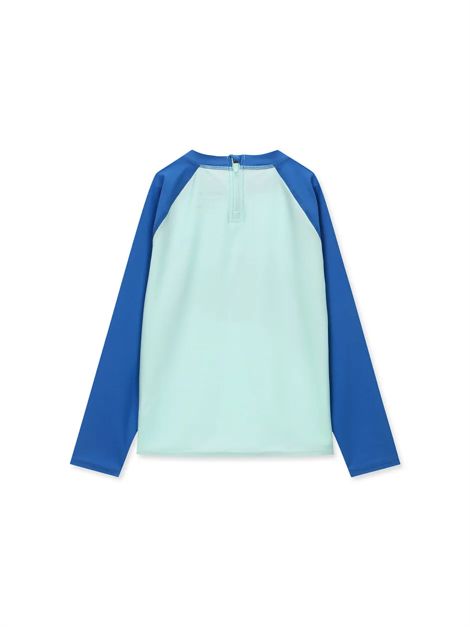 [KIDS] Graphic Half Zip-Up Rashguard Aqua Blue