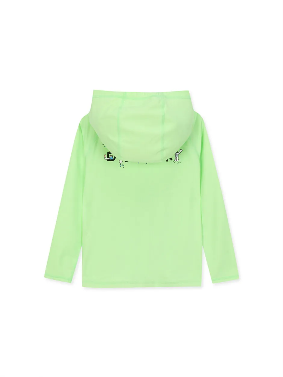 [KIDS] Hooded Zip-Up Rashguard Neon Mint