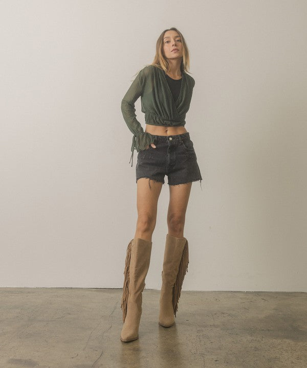 Knee-High Fringe Boots