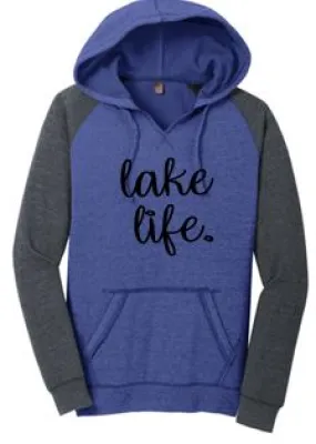 LAKE LIFE WOMEN'S FLEECE RAGLAN HOODIE