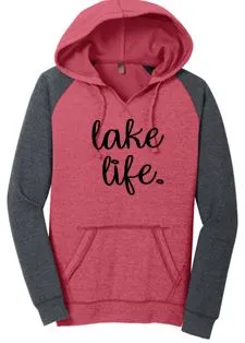 LAKE LIFE WOMEN'S FLEECE RAGLAN HOODIE