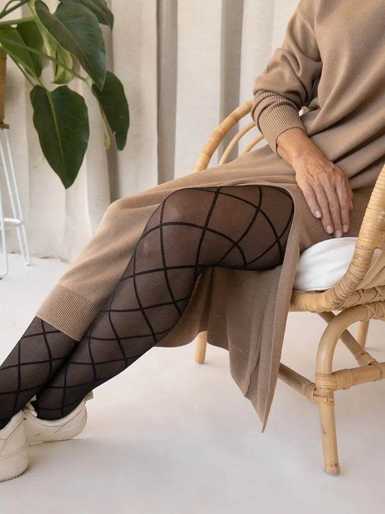 Large Argyle Tights