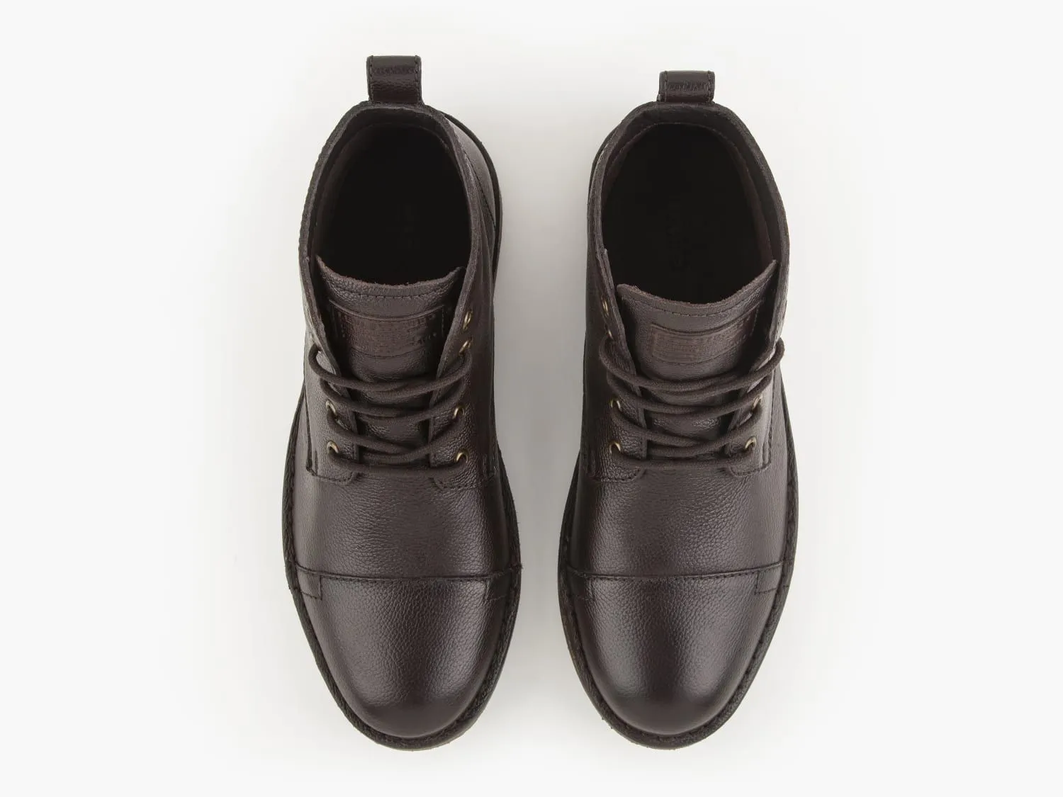 Levi's® Track Lace Up Leather Boots Dark Brown