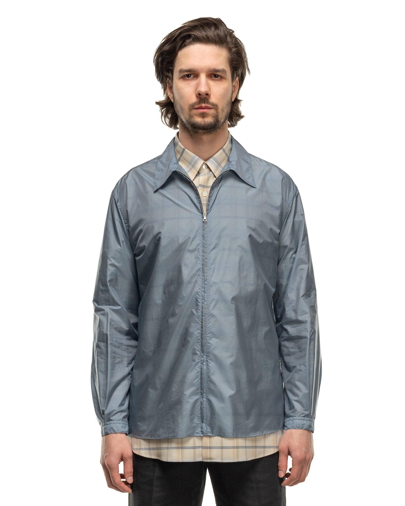 Light Nylon Zip Shirt Blue Gray