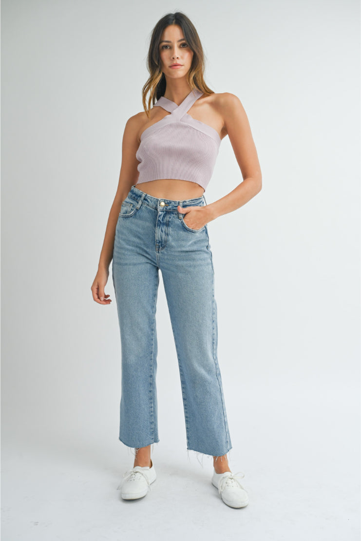 Lily Lavender Knit Crop Top