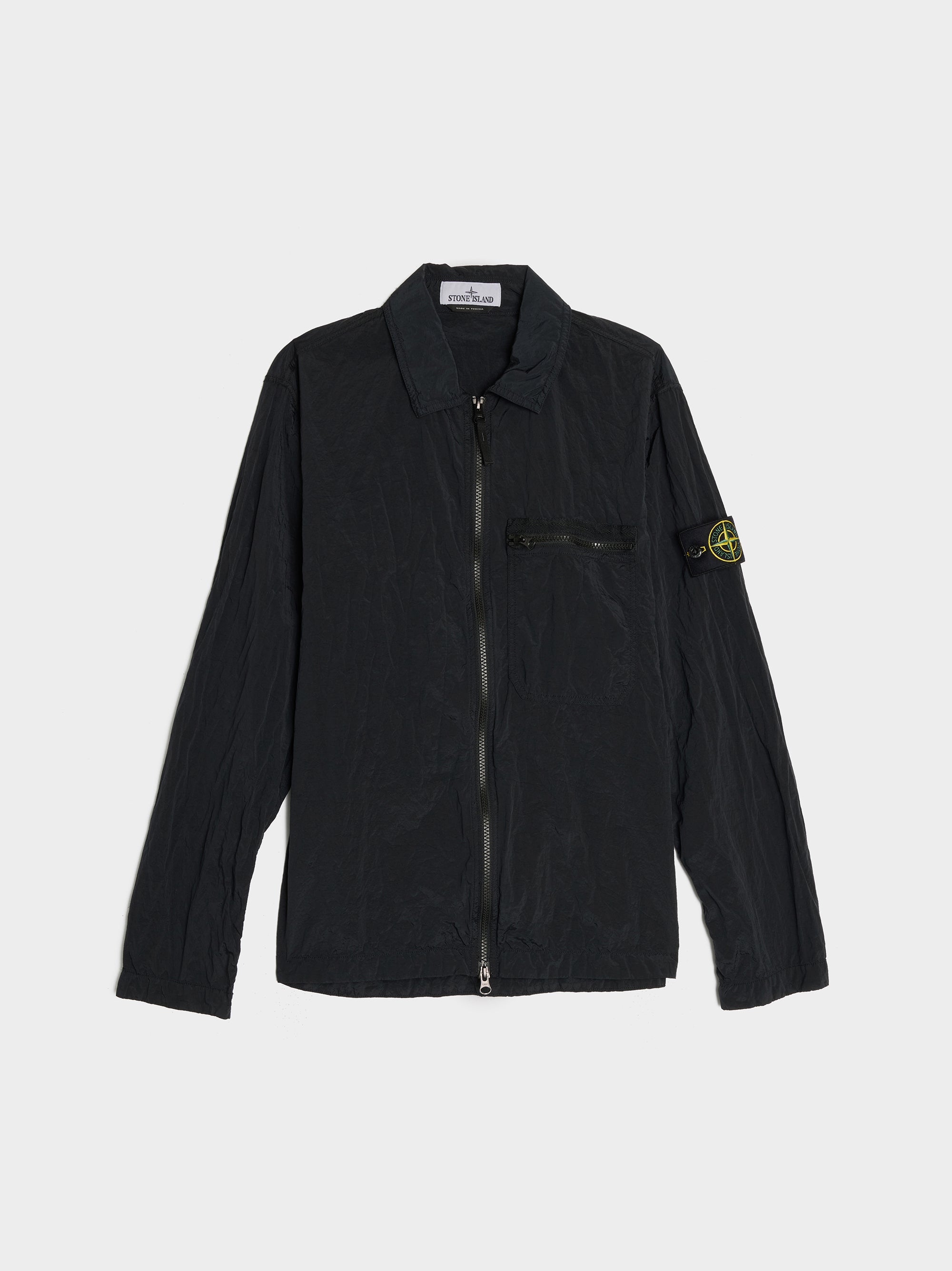 Logo Patch Overshirt, Black