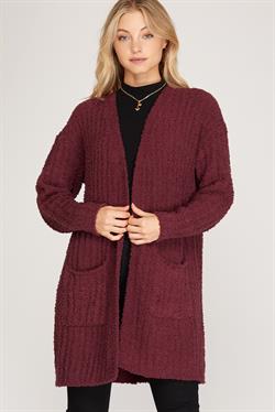 Long Sleeve Soft Knit Sweater Cardigan