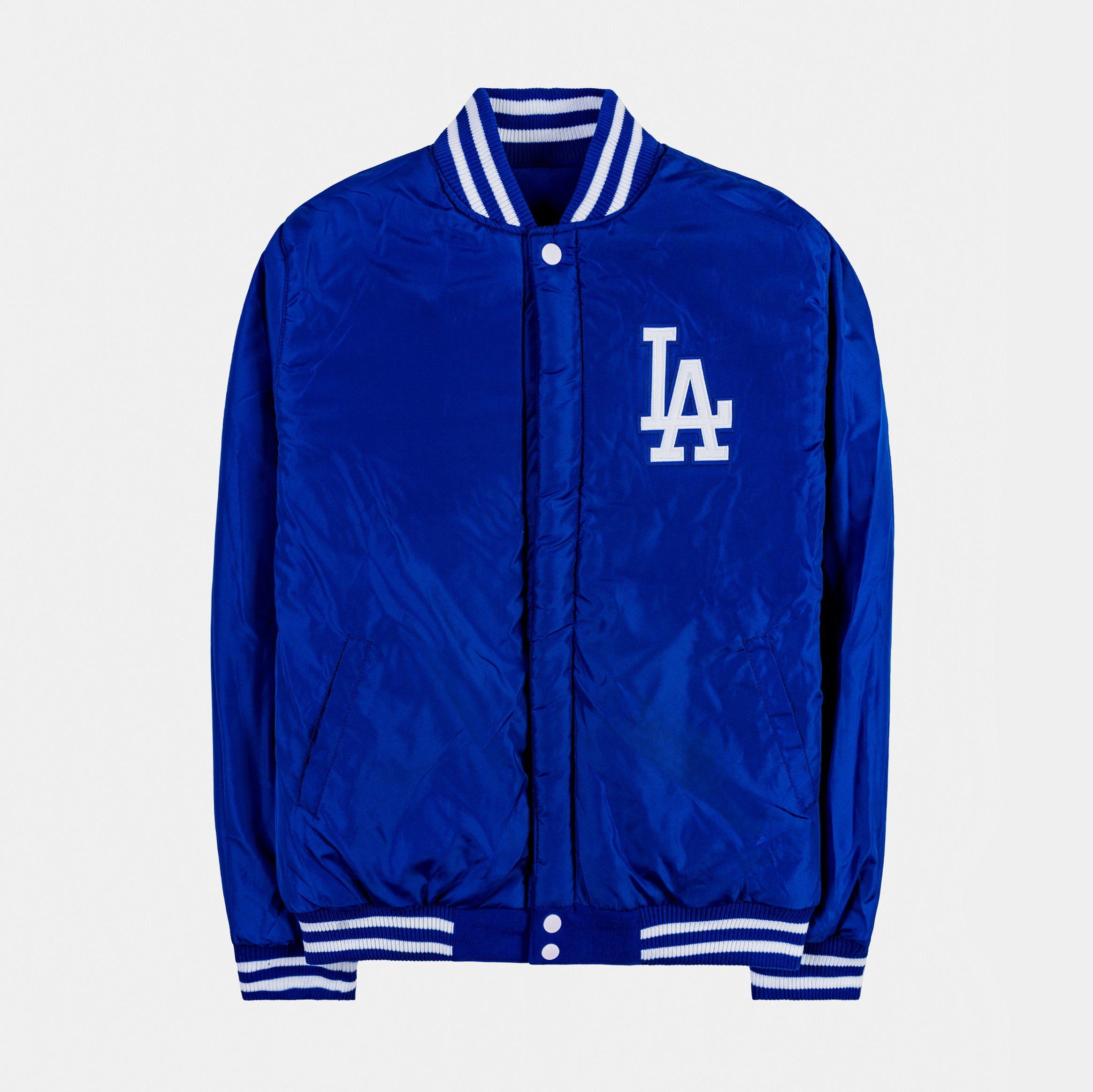 Los Angeles Dodgers Reversible Letterman Mens Jacket (Navy/White)