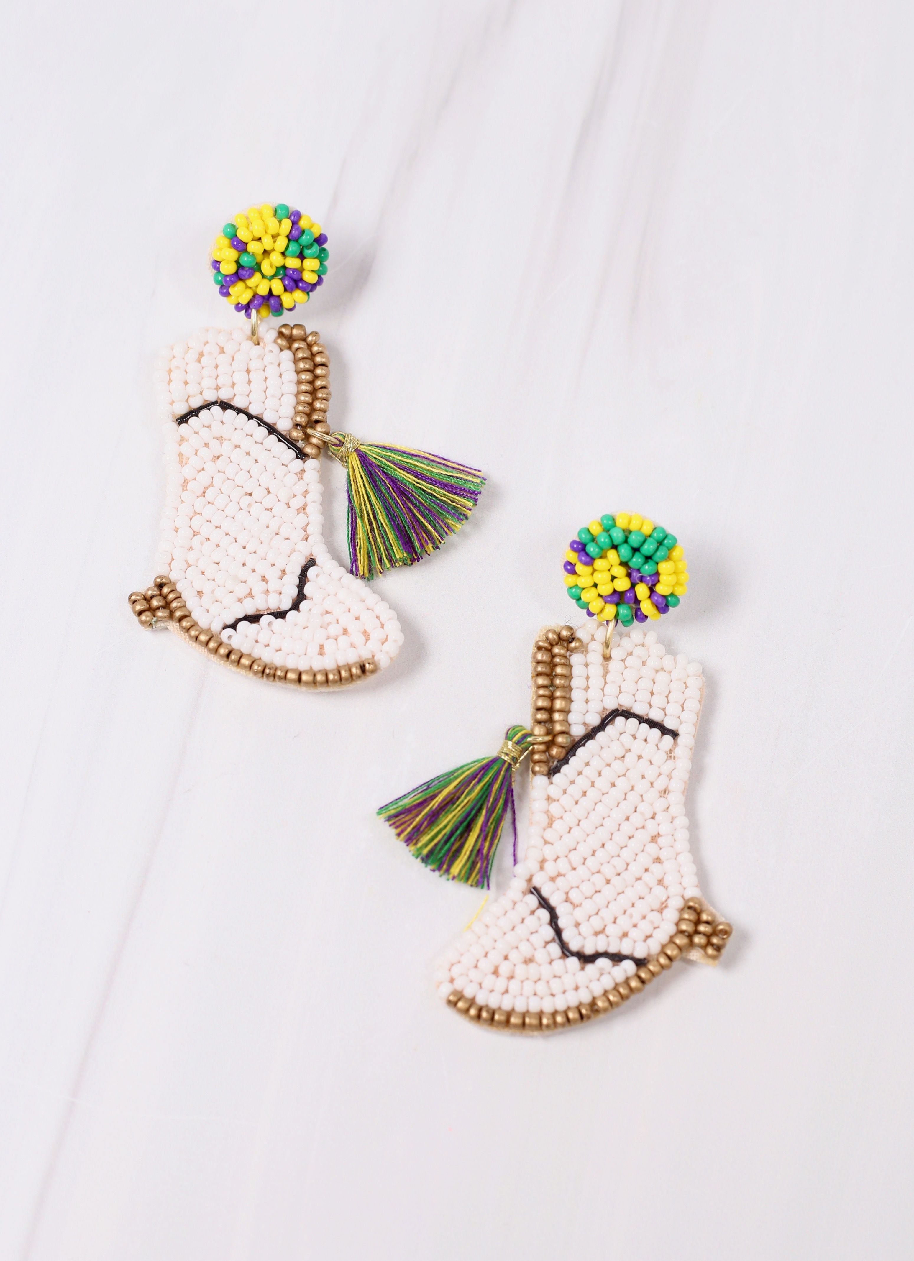 Majorette Boots Earring WHITE