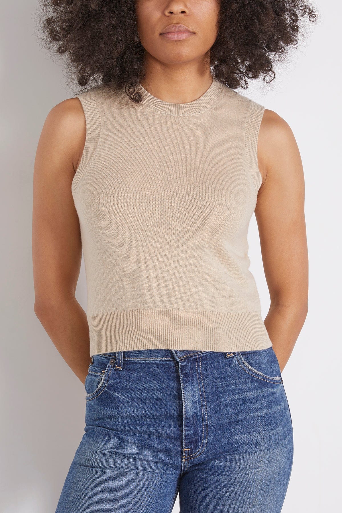 May Sweater Tank in Taupe