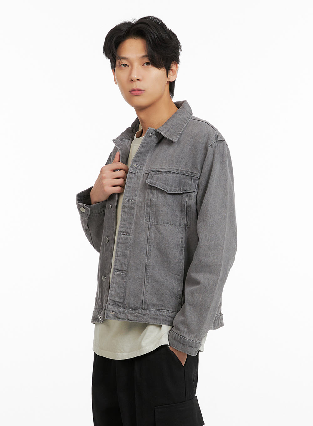 Men's Denim Buttoned Jacket IA402