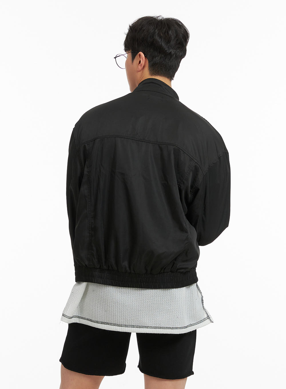 Men's Solid Bomber Jacket IA402