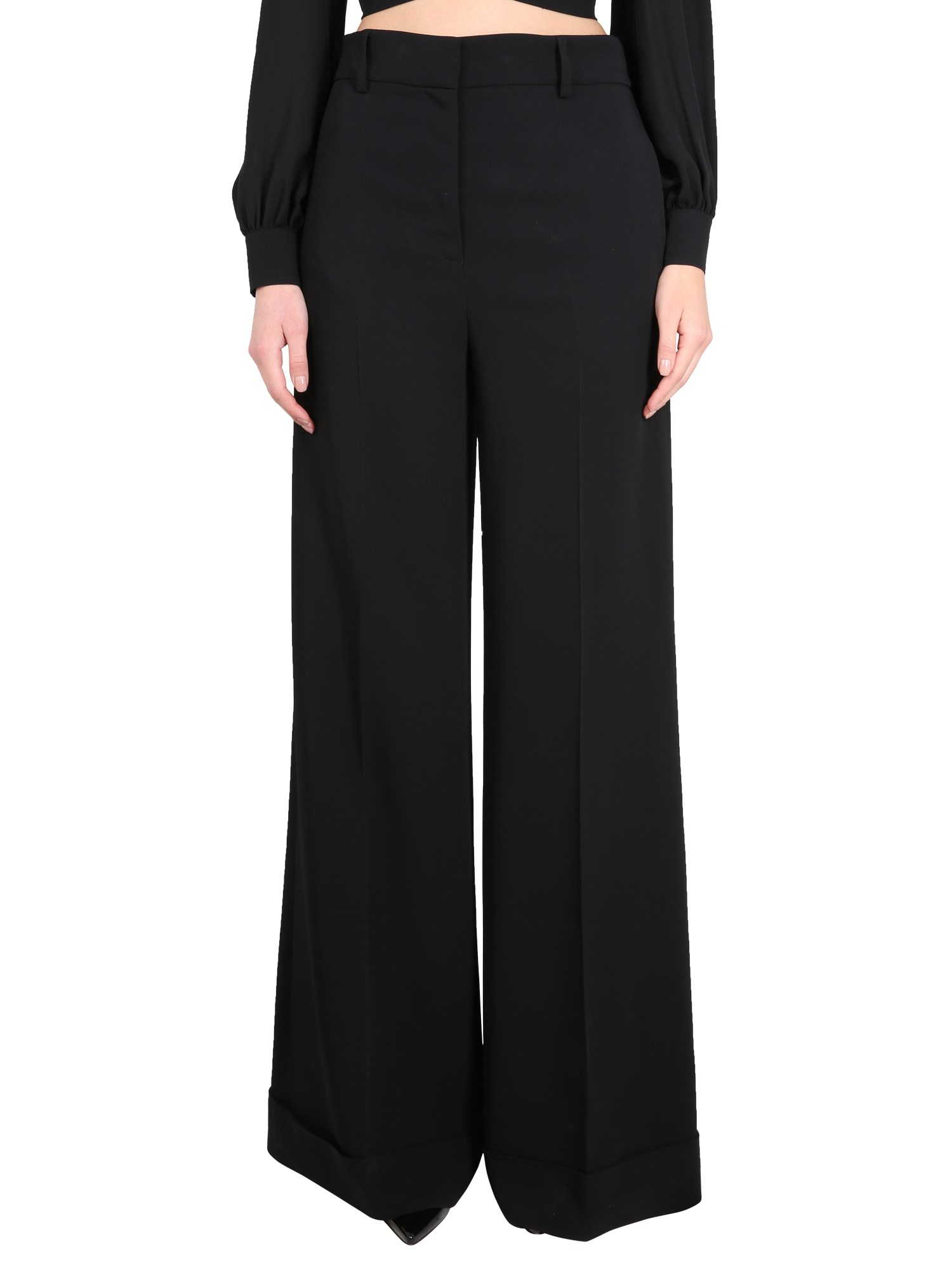 MOSCHINO    HIGH-WAISTED PANTS IN VISCOSE CREPE