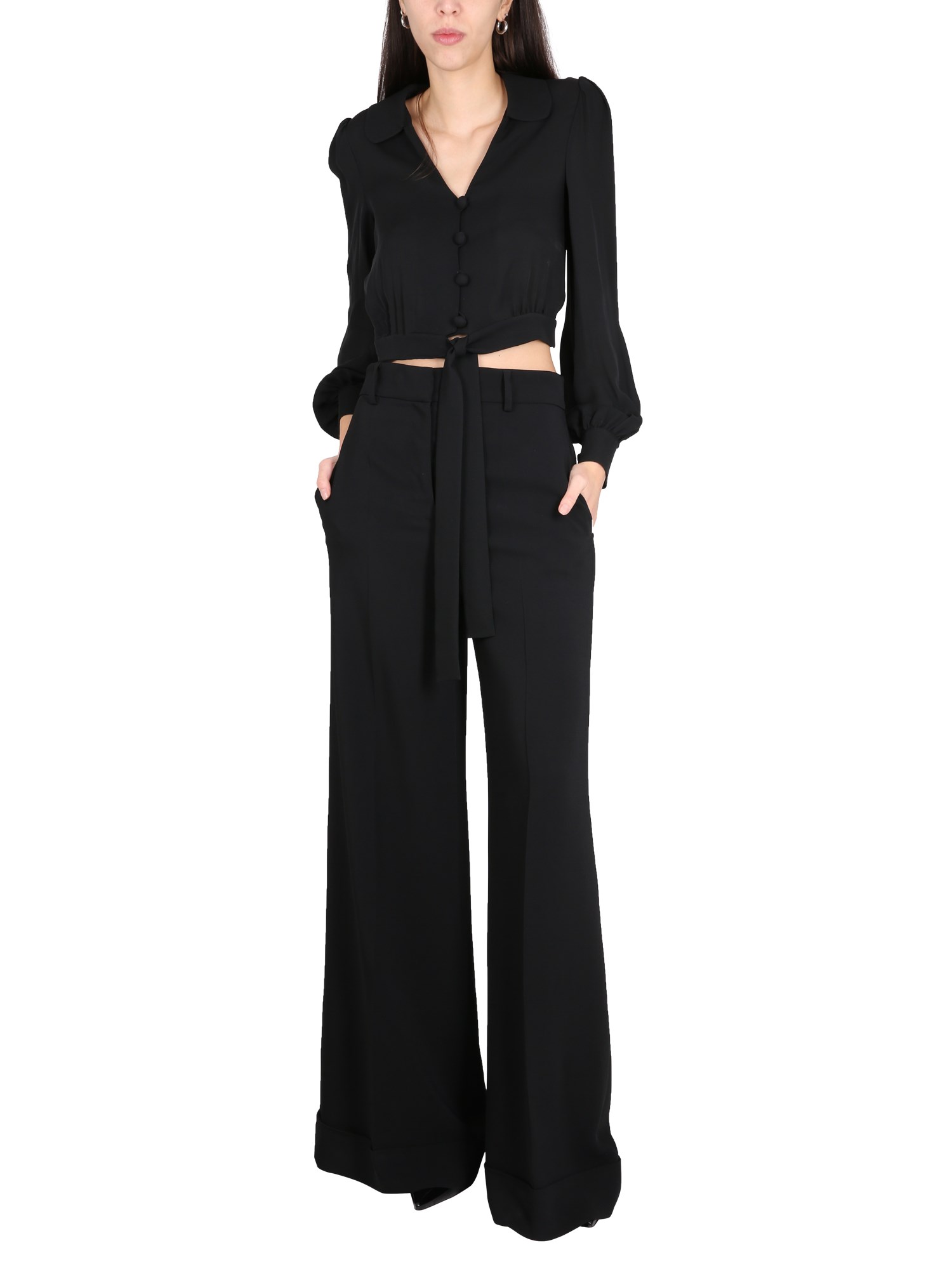 MOSCHINO    HIGH-WAISTED PANTS IN VISCOSE CREPE