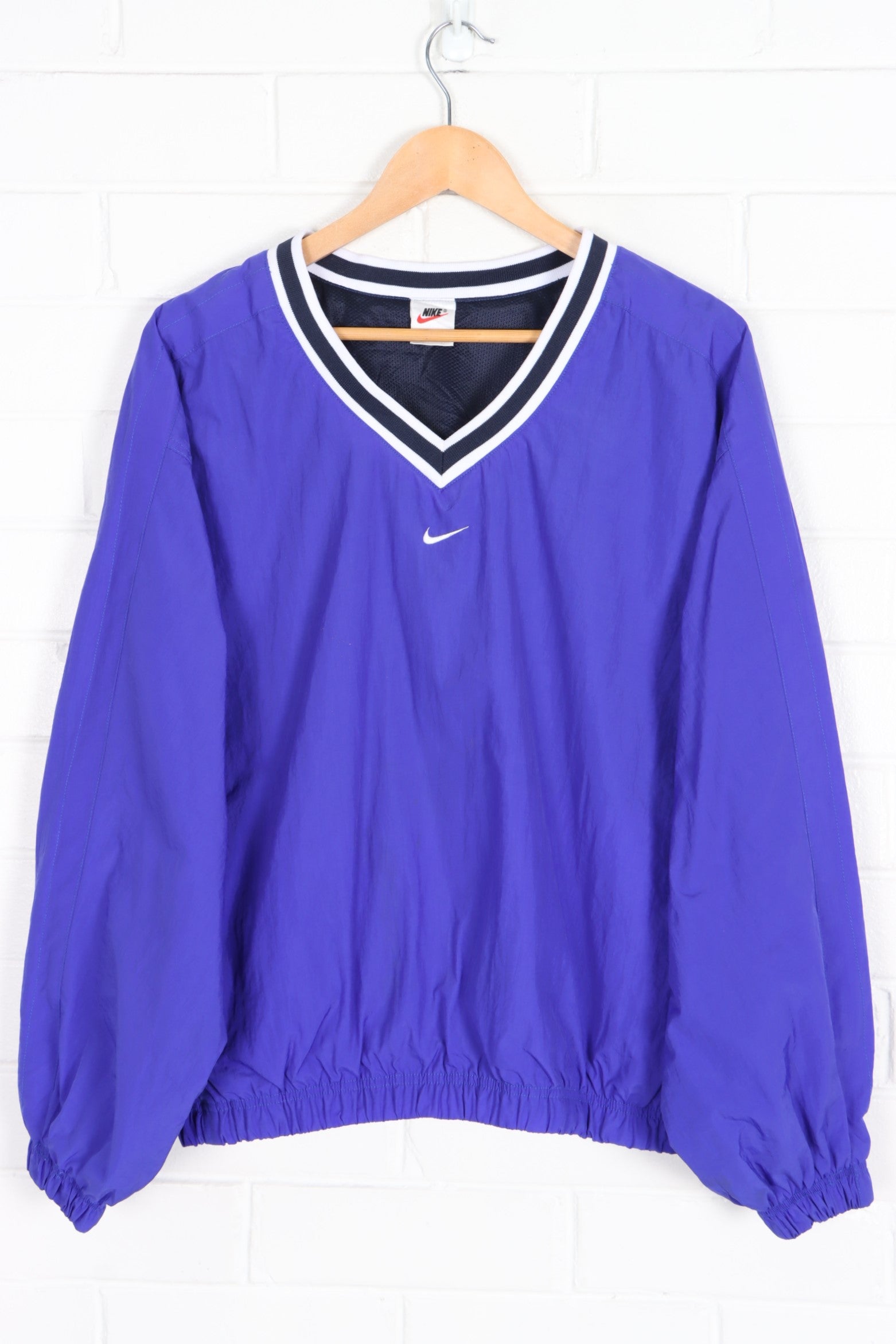 NIKE Centre Swoosh V-Neck Pull Over Windbreaker (S-M)