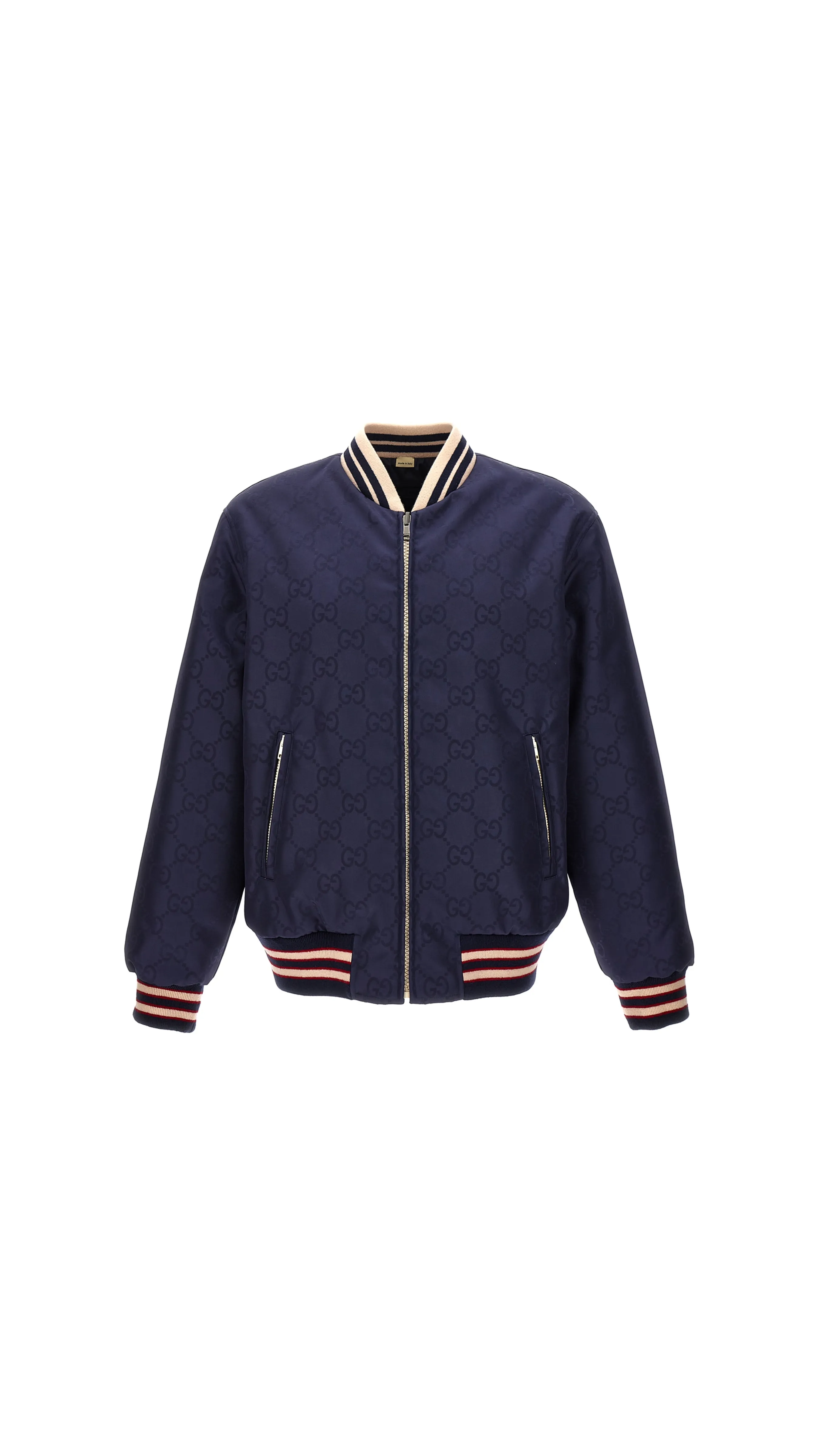 Nylon Rversible Bomber Jacket - Blue