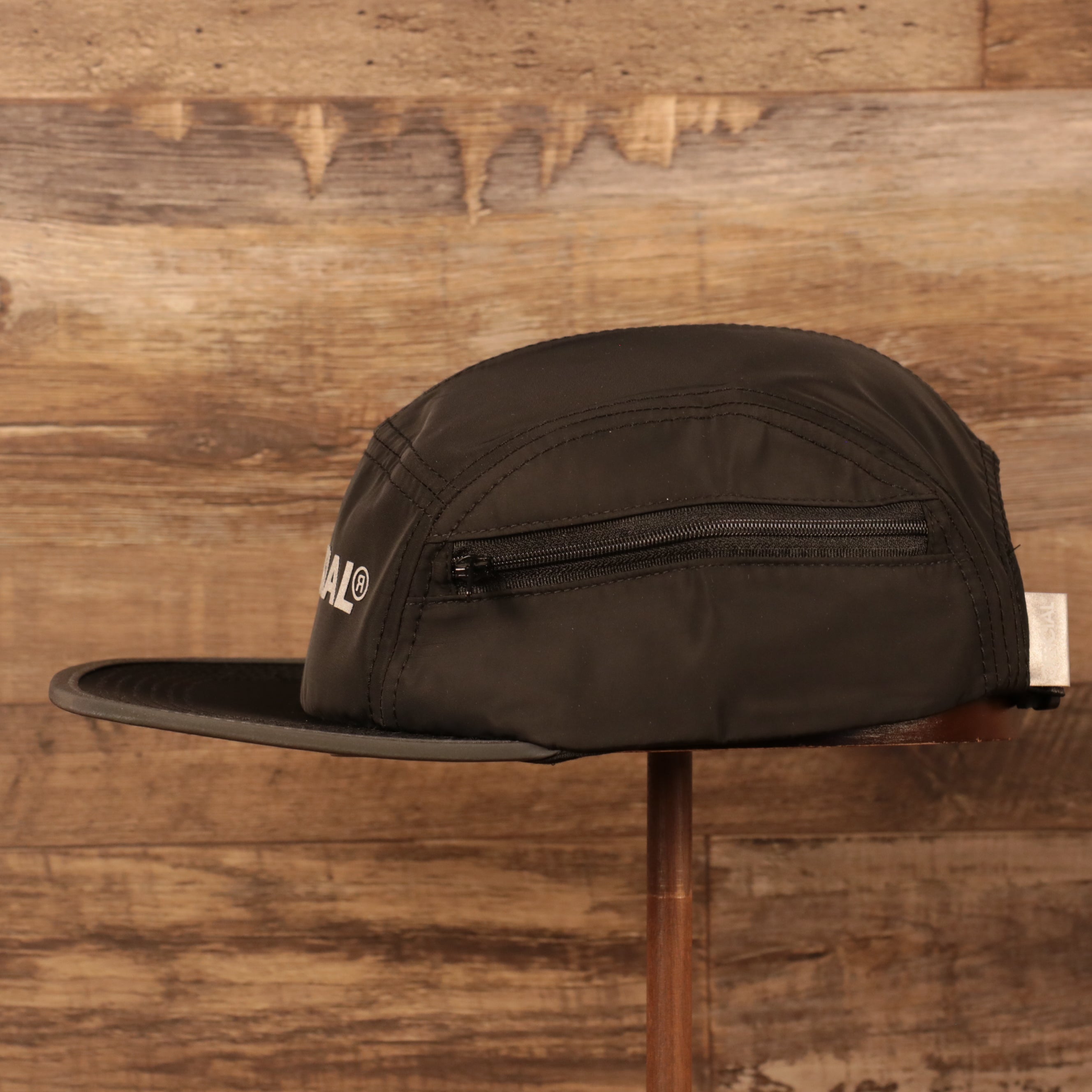 Official Hologram Brim Black Five Panel Camper Hat  with Side Pocket