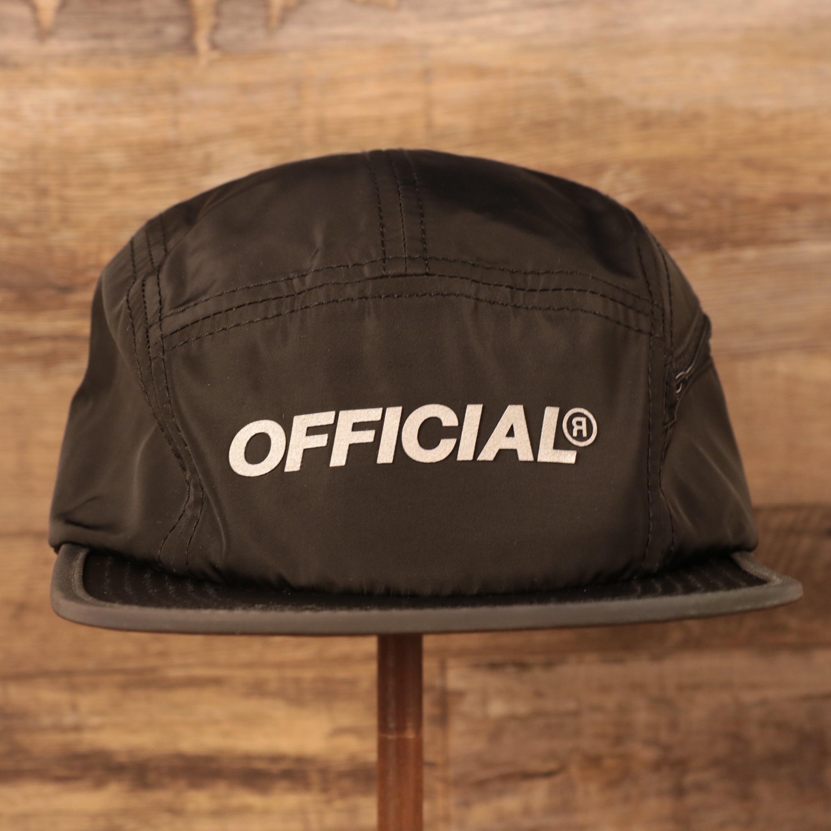 Official Hologram Brim Black Five Panel Camper Hat  with Side Pocket