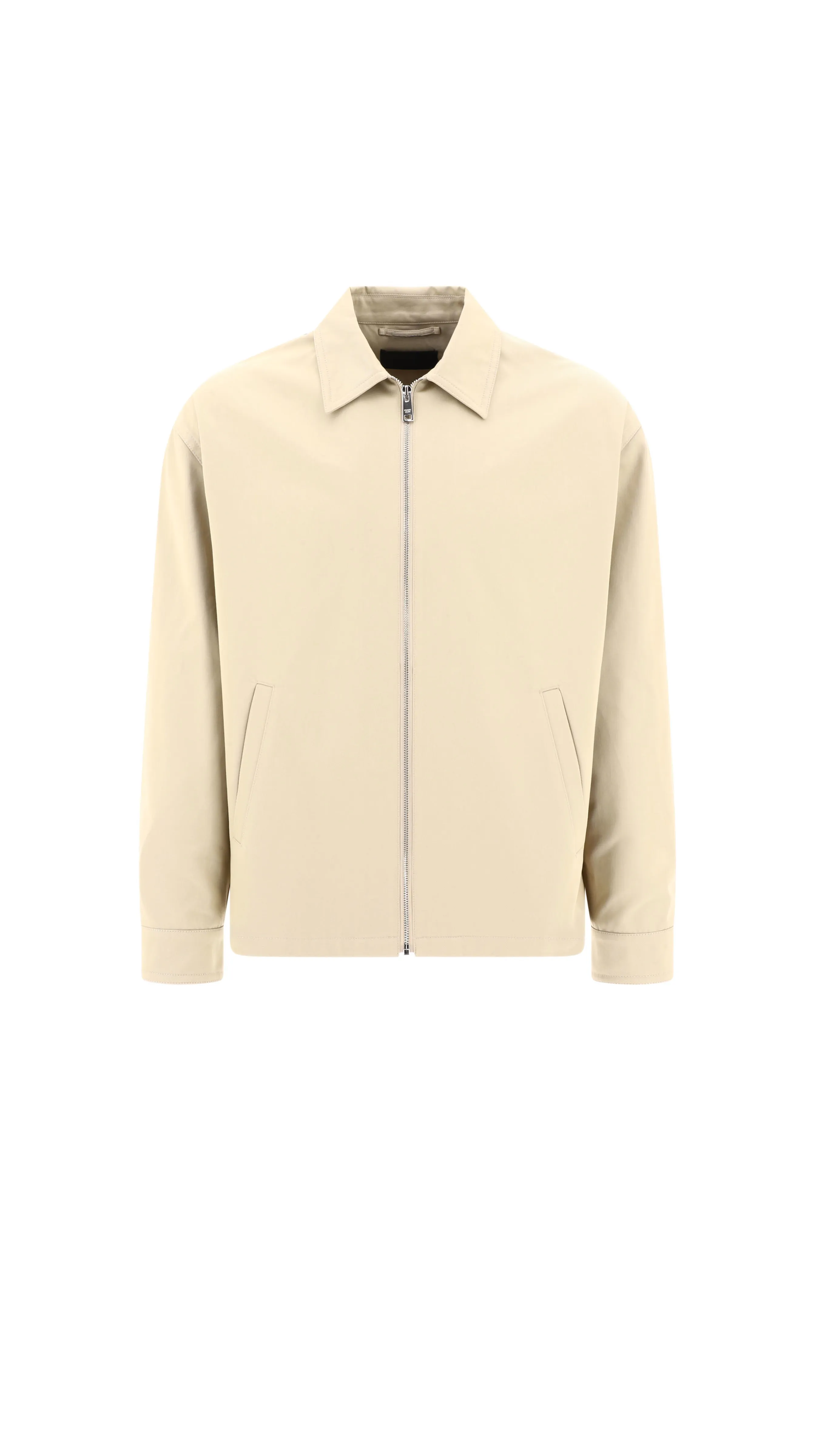 Overshirt With Zipper - Beige