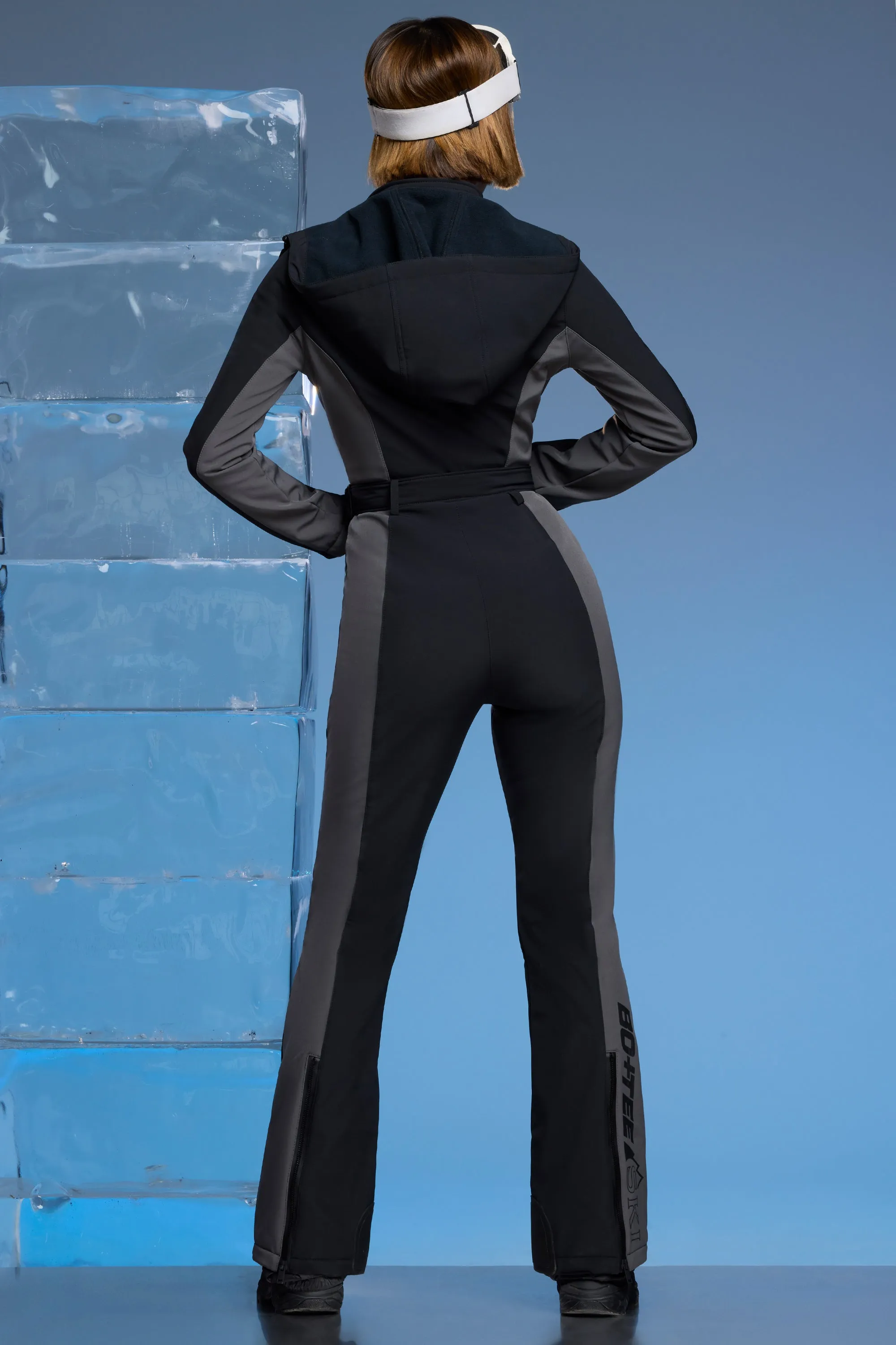 Petite Fleece Lined Ski Suit in Black