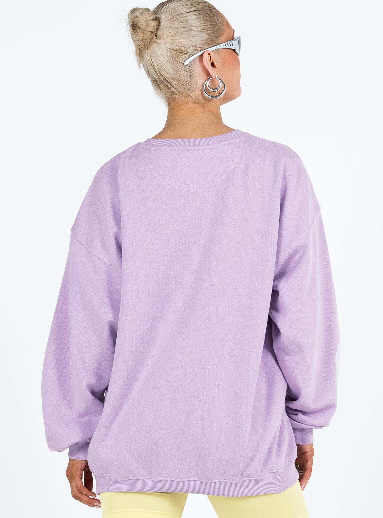 Princess Polly Crew Neck Sweatshirt Squiggle Text Lilac / Eggshell