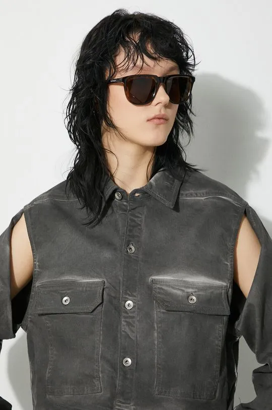 Rick Owens jacket Denim Jacket Cape Sleeve Cropped Outershirt women's gray color DS01D1702.SCF.78