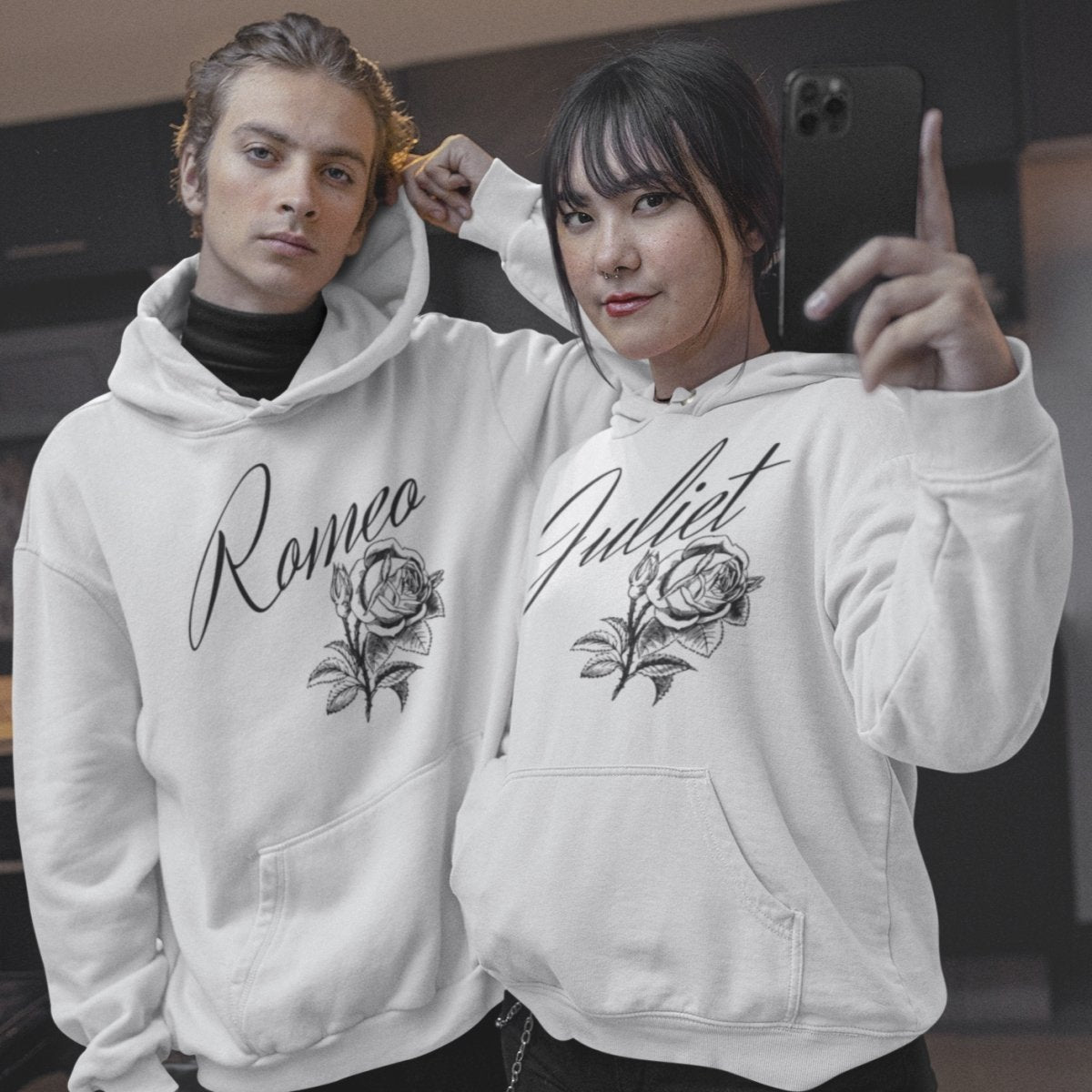 Romeo And Juliet Couple Hoodies White