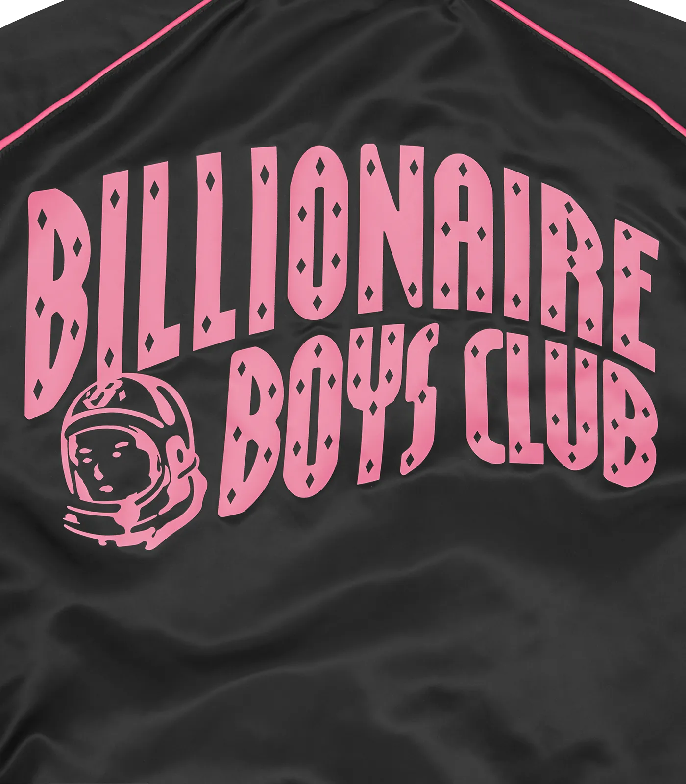 SATIN BOMBER JACKET - BLACK/PINK