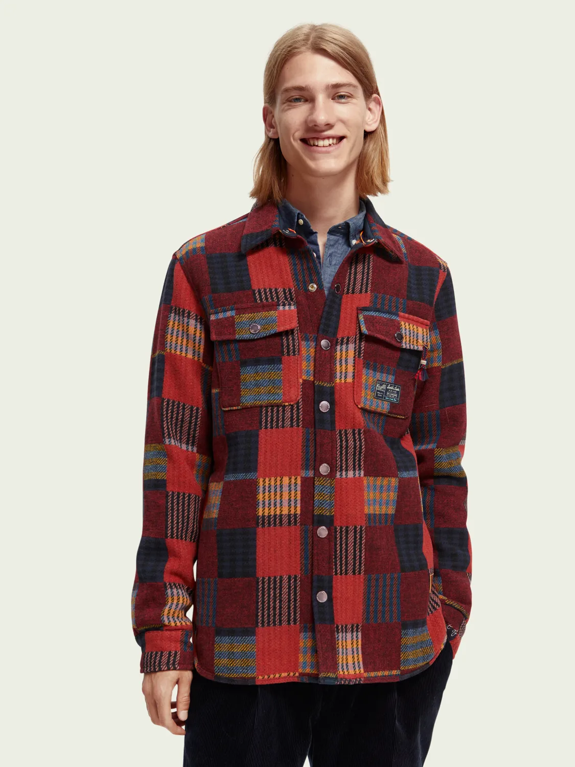 Scotch & Soda - Patched Check Jacquard Overshirt