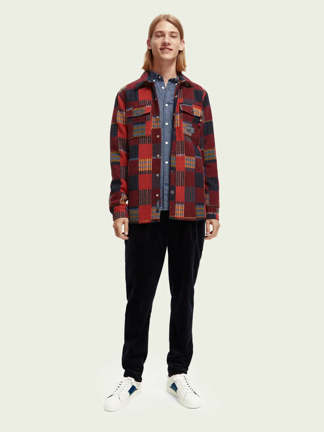 Scotch & Soda - Patched Check Jacquard Overshirt