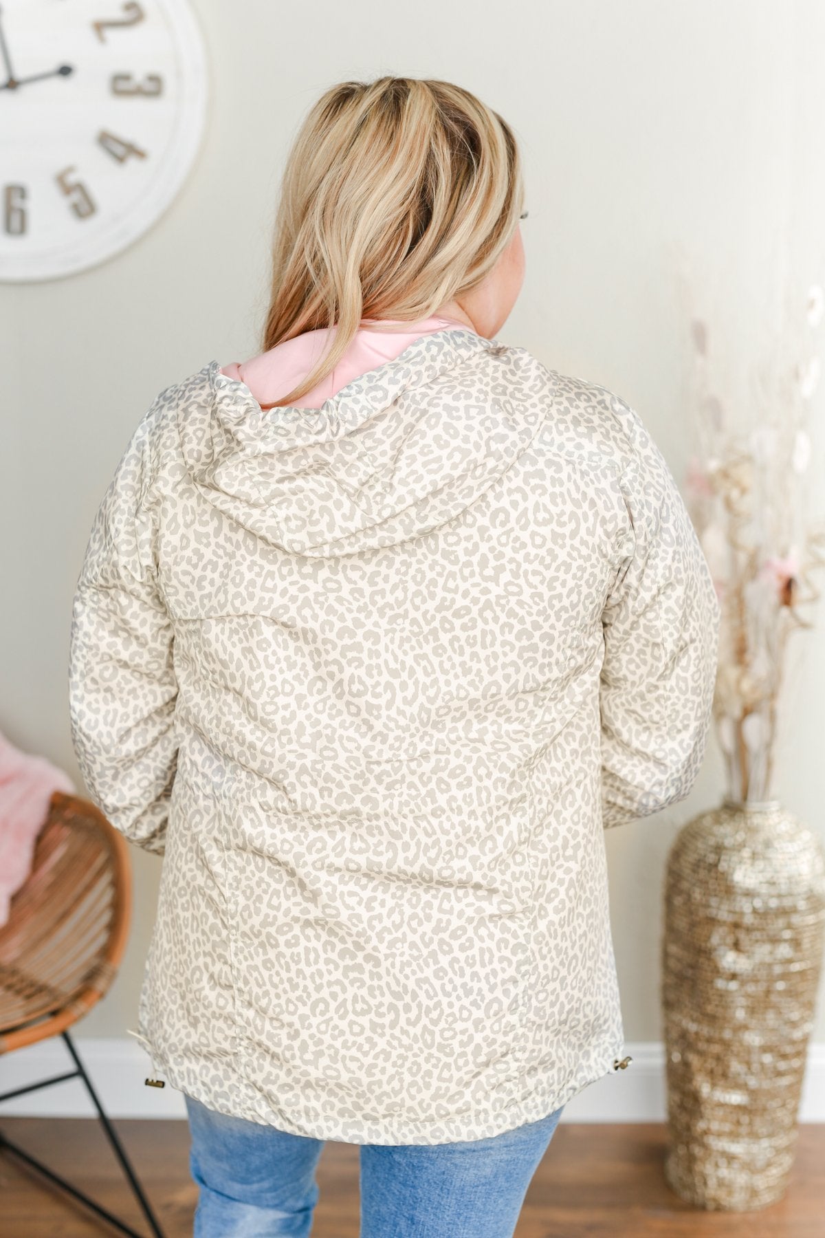 Singing In The Rain Leopard Jacket- Cream, Grey & Peach