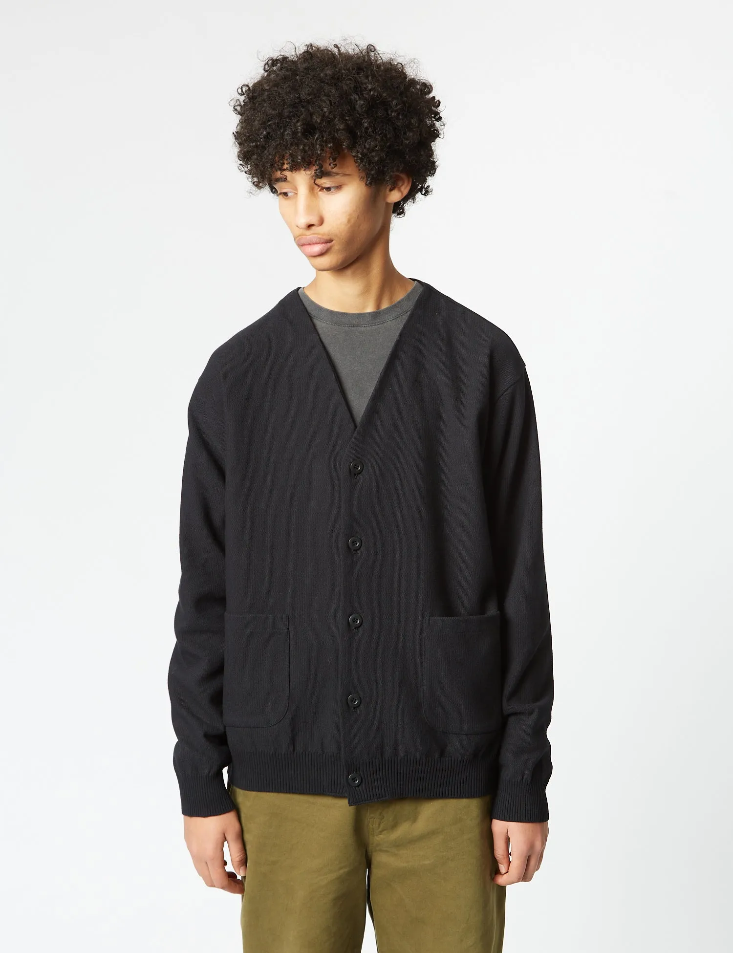 Snow Peak Co/Pe Knit Cardigan - Black