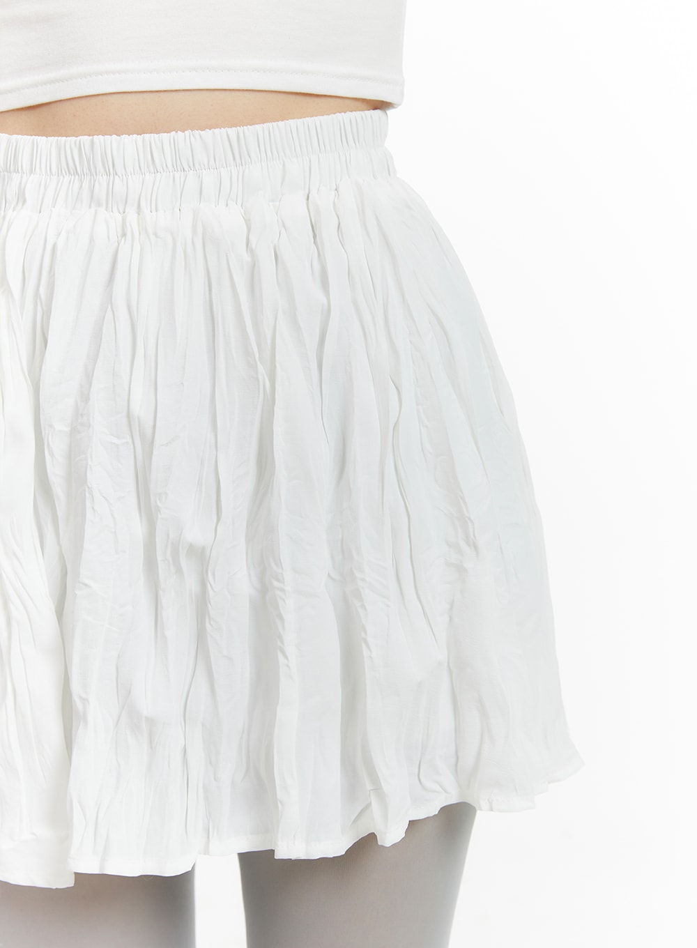 Solid Cotton Ruched Mini Skirt OM412