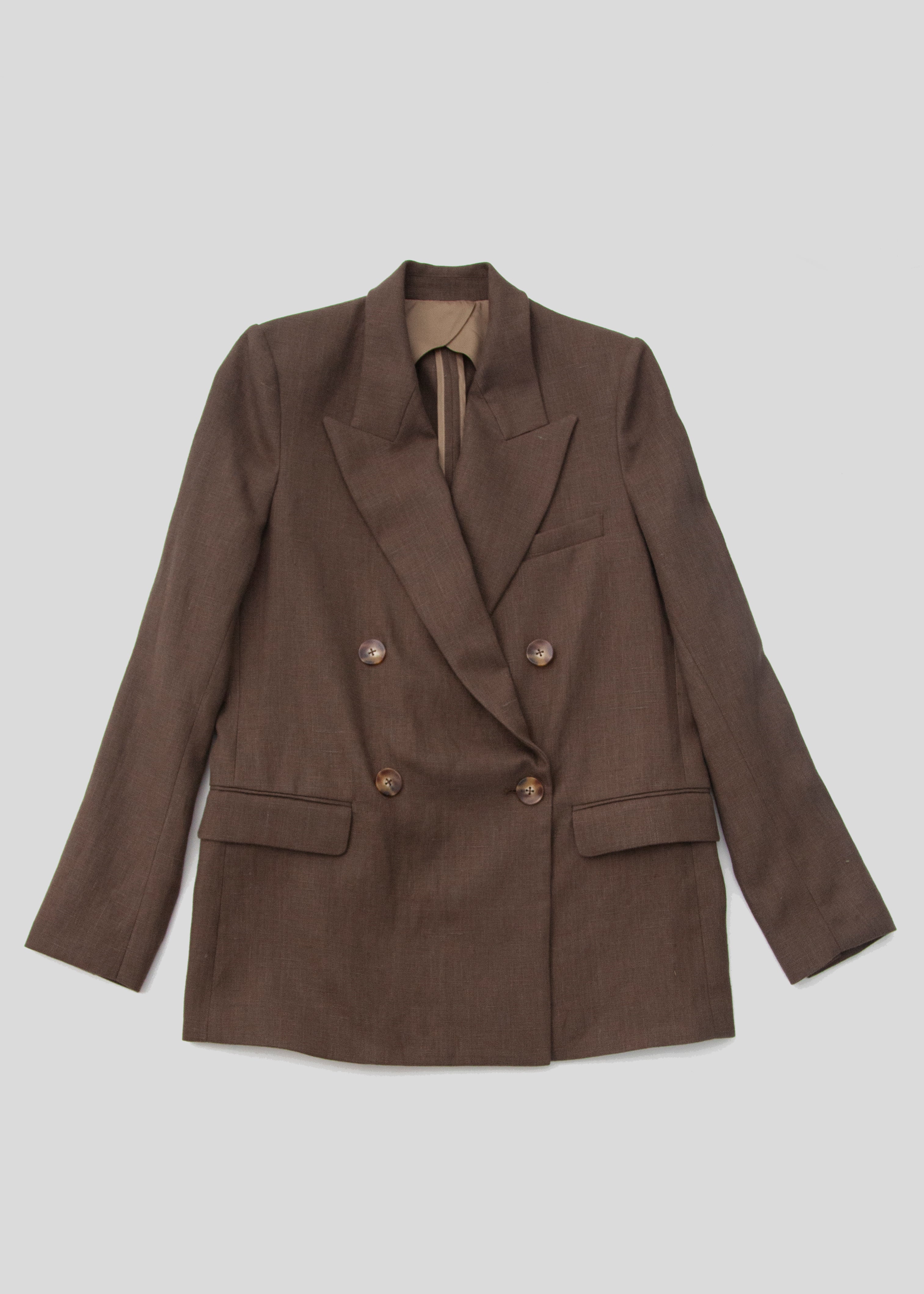 Steven Alan x Clare V Linen Blazer Tobacco