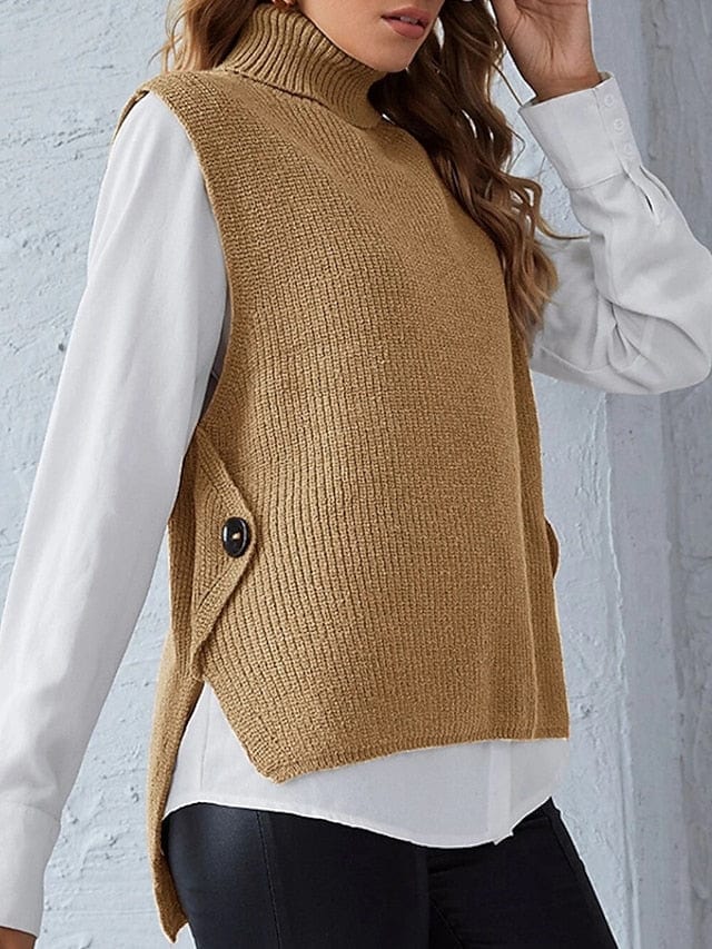 Stylish Women's Knitted Button Cardigan Vest for Fall and Winter