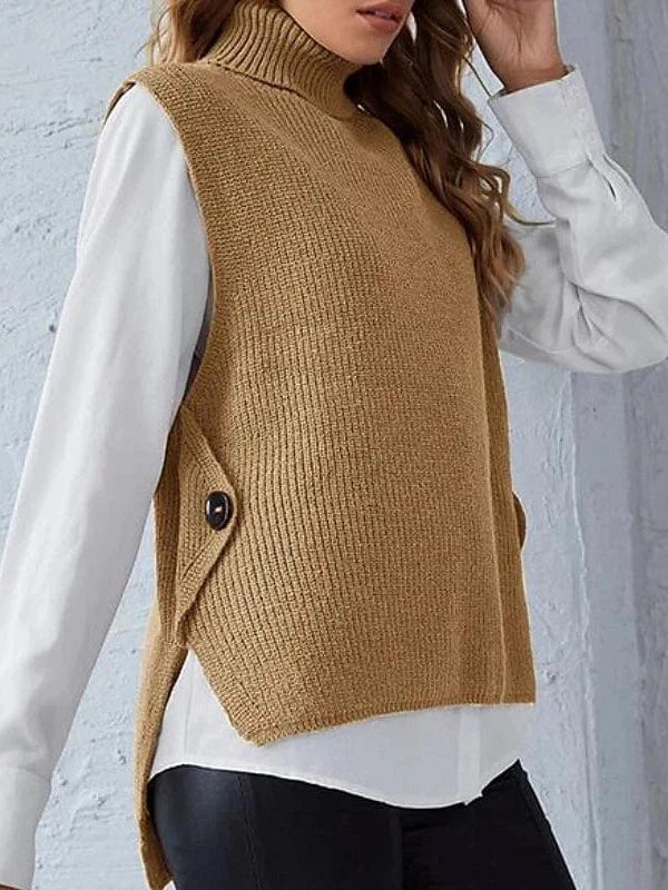 Stylish Women's Knitted Button Cardigan Vest for Fall and Winter