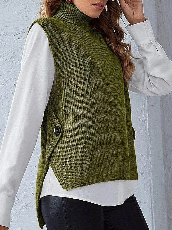 Stylish Women's Knitted Button Cardigan Vest for Fall and Winter